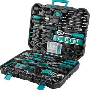 198 Piece Tool Box, Hand Tool Set, Ratchet Socket Tool Set, Screwdriver Set, Home Car Repair Tool, Universal